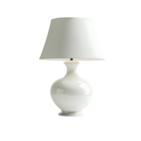 A white table lamp with a white shade png