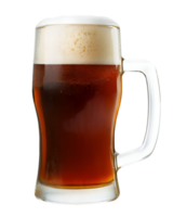 amber beer in a traditional german-style beer stein with frothy head isolated background png