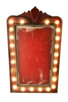 vintage retro billboard with glowing electric lights framing the red background on isolated background, perfect for halloween event decorations, parties, and themed signage png