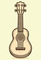 Minimalist Ukulele Illustration Ideal for Music Themed Projects and Hawaiian Vibes vector