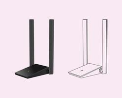 Wi-fi Router design and icon illustration vector