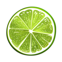 A realistic slice of lime on Transparent background, png