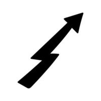 Hand drawn doodle arrows silhouette lightning vector