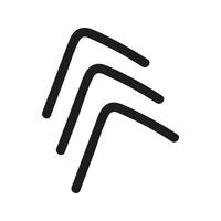 Doodle arrow Illustration, three triangles. Hand drawn element up direction vector