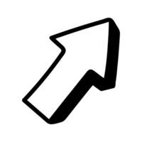 Doodle wide arrow Illustration with a shadow. Hand drawn element vector