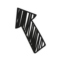 Doodle wide arrow silhouette Illustration up direction with hatching vector