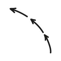 Doodle three arrows Illustration up direction vector