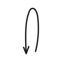 Doodle arrow Illustration with turn down vector
