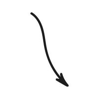 Doodle thin arrow down Illustration vector