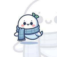 Little Ghost Wrapped in a Scarf vector