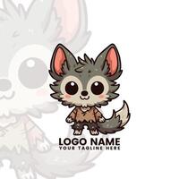 Chibi Werewolf with Fluffy Ears vector