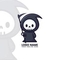 Tiny Grim Reaper with a Scythe vector