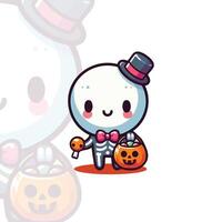 Chibi Skeleton with a Bow Tie vector