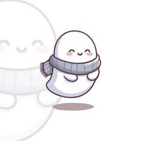 Little Ghost Wrapped in a Scarf vector