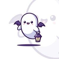Cute Ghost with Bat Ears vector