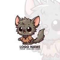 Chibi Werewolf with Fluffy Ears vector