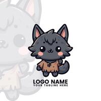 Chibi Werewolf with Fluffy Ears vector