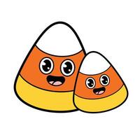 Cute candy corn characters illustration vector
