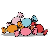 Wrapped Candies with Twisted Ends Illustration vector