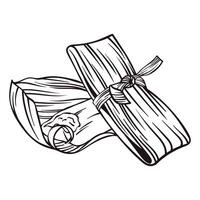 Tamales with a ribbon vector