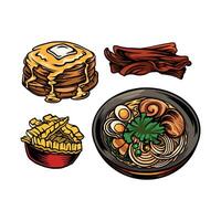 Junk food many in collor vector