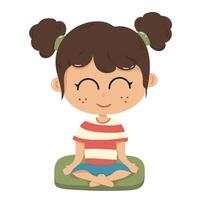 Illustration of a girl meditating vector