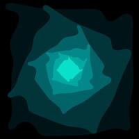 An abstract element with twisted elements inside in a square shape. Fashionable minimalistic design with gentle smoothness. A modern aesthetic background with liquid organic shapes. illustration vector