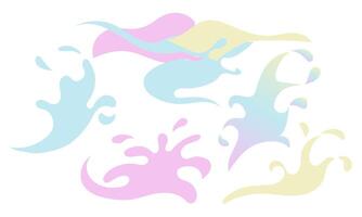 Smooth elements in a set of abstract colored shapes. Fashionable minimalistic design with gentle smoothness like a wave. A modern aesthetic background with liquid organic shapes and wavy curves vector