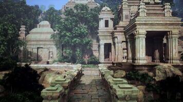 Painting of Stone Building With Trees in Background video