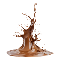 Rich Chocolate Milk Splash Frozen in Time, Creating a Luscious Visual, Perfect for Food-Themed Covers and Banners, Transparent Background png