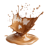 Brown Chocolate Paint Wave with Smooth, Flowing Motion, Ideal for Product Banner or Social Media Post, Isolated on a Transparent Background png