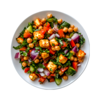 Flavorful Paneer Dish with Red Onions, Chickpeas, and Vegetables Isolated on Transparent Background for Vibrant Food Ads png