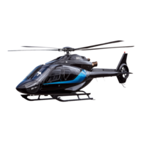 Sleek Private Jet Engine Helicopter with Blue Stripes Isolated on a Transparent Background Ideal for Use in Product Banners, Covers, and Marketing Posts png