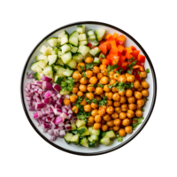 Nutritious Indian Roasted Chickpeas with Vegetables Isolated on a Transparent Background for Product Banners png