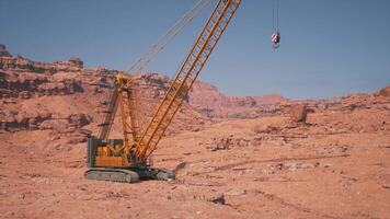 Large Crane Standing in Desert video