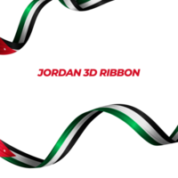 Ribbon with Jordan flag color 3d png