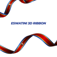 Ribbon with Eswatini flag color 3d png