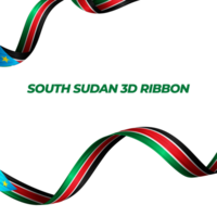 Ribbon with South Sudan flag color 3d png