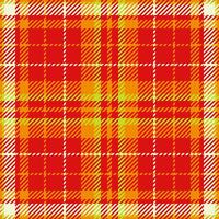 Colourful tartan fabric textile, tile plaid texture. Realistic pattern check background seamless in red and bright colors. vector