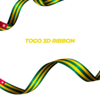 Ribbon with Togo flag color 3d png