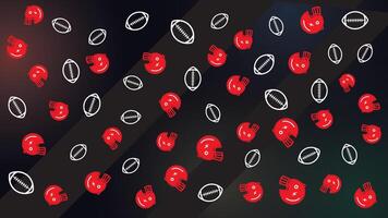 abstract pattern with ball rugby and helmet rugby make pattern with RGB color , suitable for sport background and american football background vector