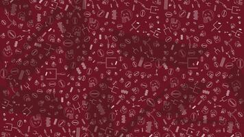 doodle pattern american football icon outline isolated in dark red background, suitable for american football background and abstract background vector
