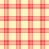 Age background pattern seamless, seventies fabric texture . Shabby textile plaid tartan check in red and orange colors. vector