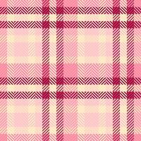 Quality tartan texture , designer plaid fabric check. Real background seamless pattern textile in red and light colors. vector