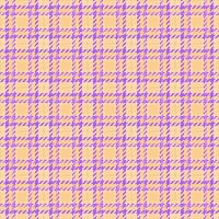 Decoration plaid texture, template fabric pattern background. Genuine seamless tartan check textile in violet and orange colors. vector