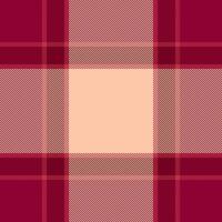 Tile textile background, simple seamless check texture. Crossed pattern fabric tartan plaid in pink and orange colors. vector