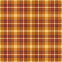 Packaging check seamless tartan, fall fabric background texture. Sensual plaid textile pattern in orange and red colors. vector