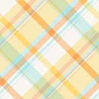 Realistic pattern check seamless, famous plaid fabric tartan. Commercial texture textile background in sea shell and amber colors. vector