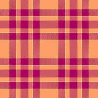 Suite texture seamless pattern, path background check plaid. Panel tartan fabric textile in orange and pink colors. vector