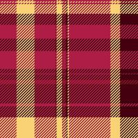 Greeting pattern background fabric, idyllic check plaid . Repeat tartan seamless texture textile in red and dark colors. vector